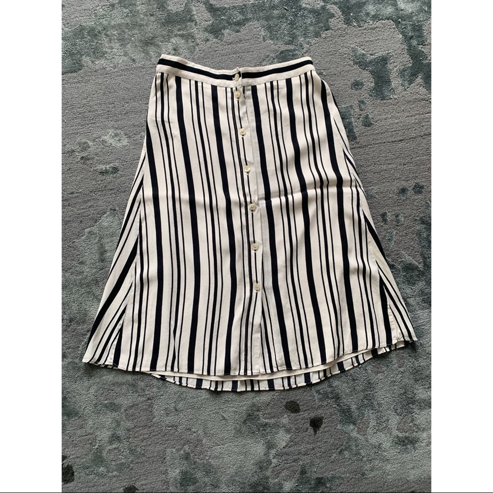 Loft large black and white knee length skirt
